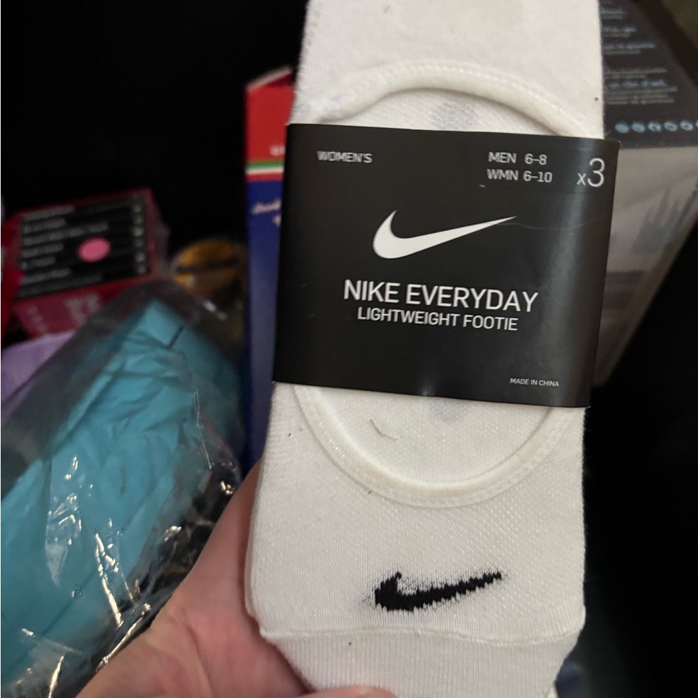 Nike Everyday Lightweight Footie Socks - White and Black
